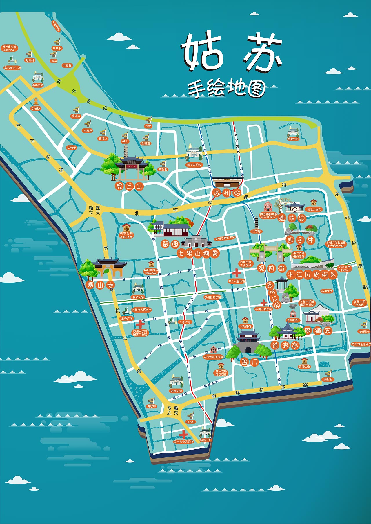 海安手绘地图景区的文化宝藏